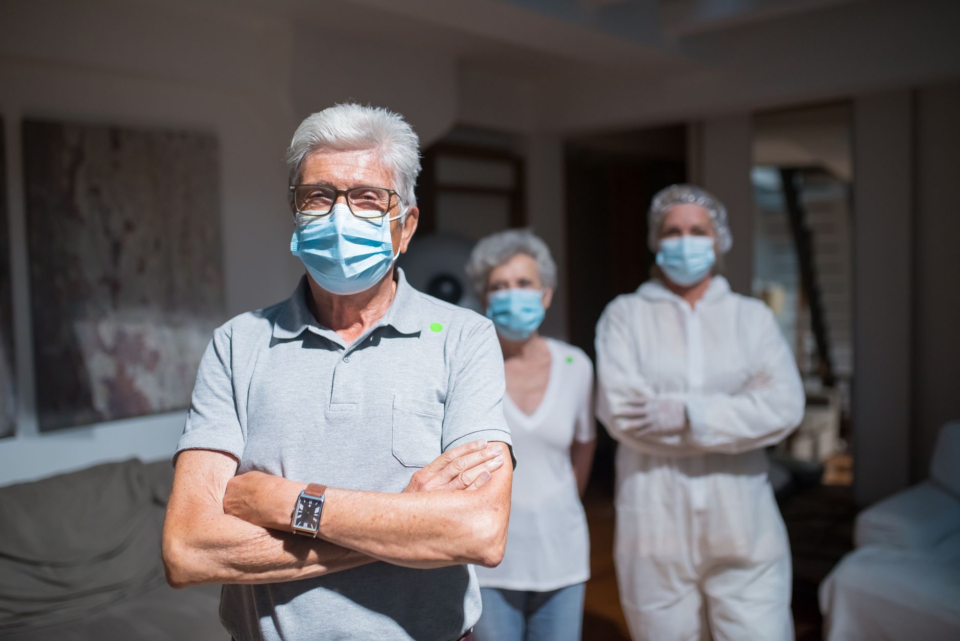 healthcare professional home visit senior caregiver elderly — stock photo