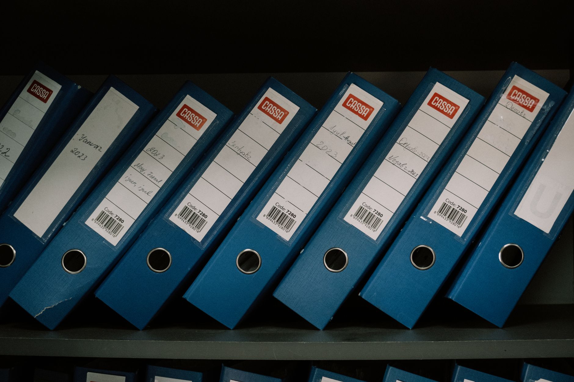 organized files folders office professional documents — stock photo